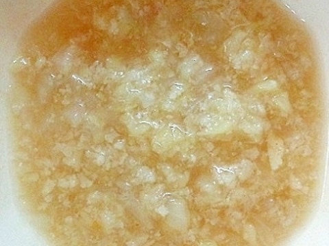 離乳食　玉ねぎ＆カリフラ入りコンソメ醤油風味スープ